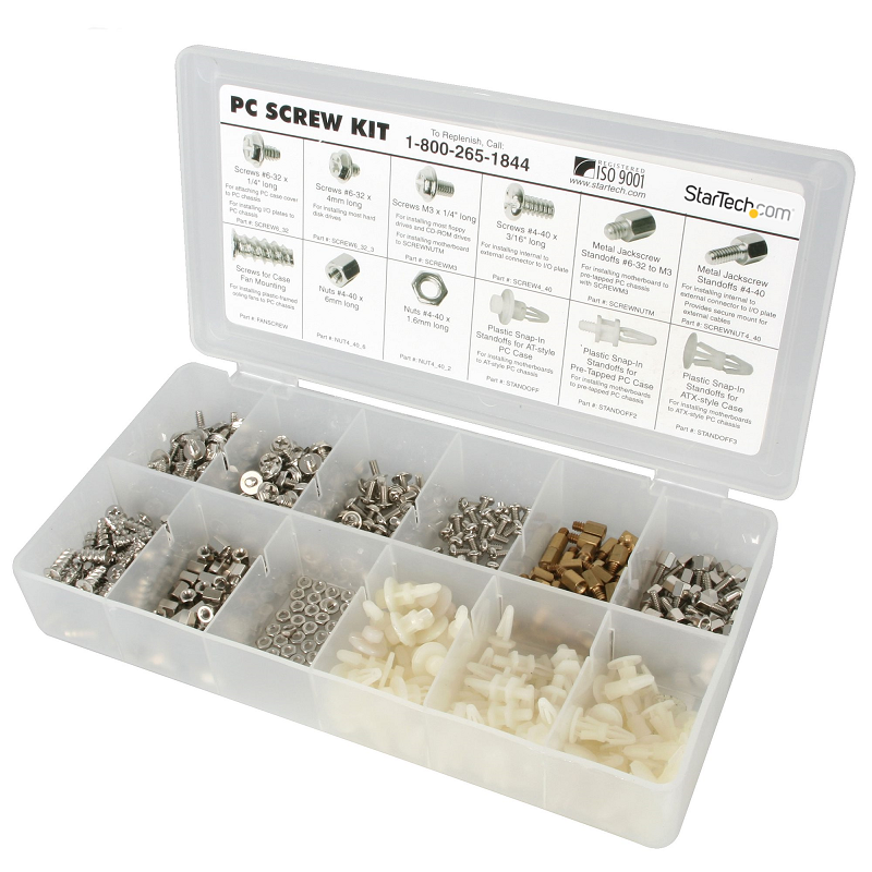 StarTech PCSCREWKIT Deluxe Assortment PC Screw Kit - Screw Nuts and Standoffs